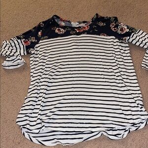 Maurices Floral and Striped Women's Top